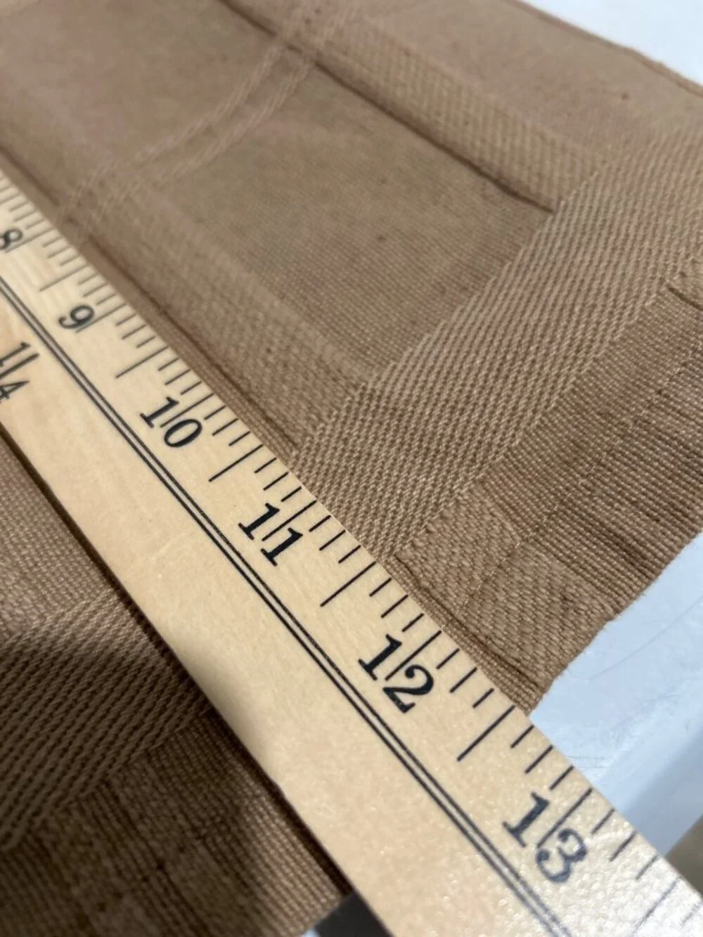 Set Of 6 Brown Khaki Woven Cotton Napkins Textured Plaid Boho Fall 18” x 12.5”